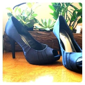 Kelly & Katie Navy Satin Heel